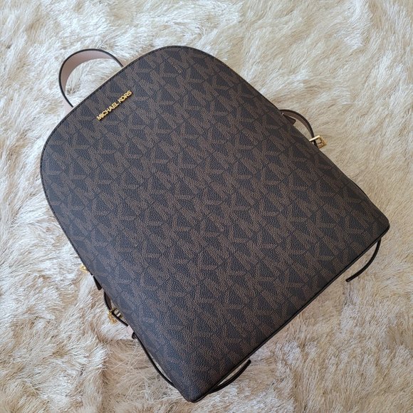 Michael Kors MK Logo Backpack Casual Brown